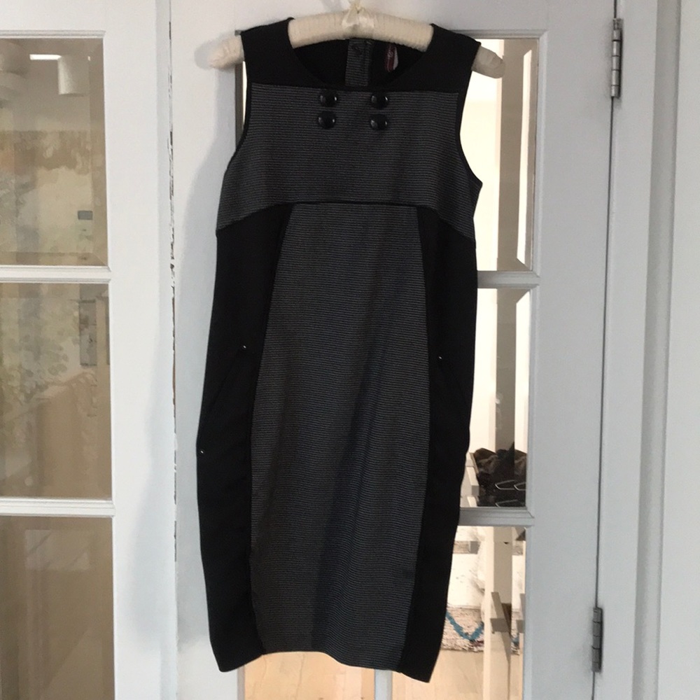 Black and silver sleeveless dress